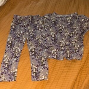Posh Peanut Purple Floral Kids Pajama Set